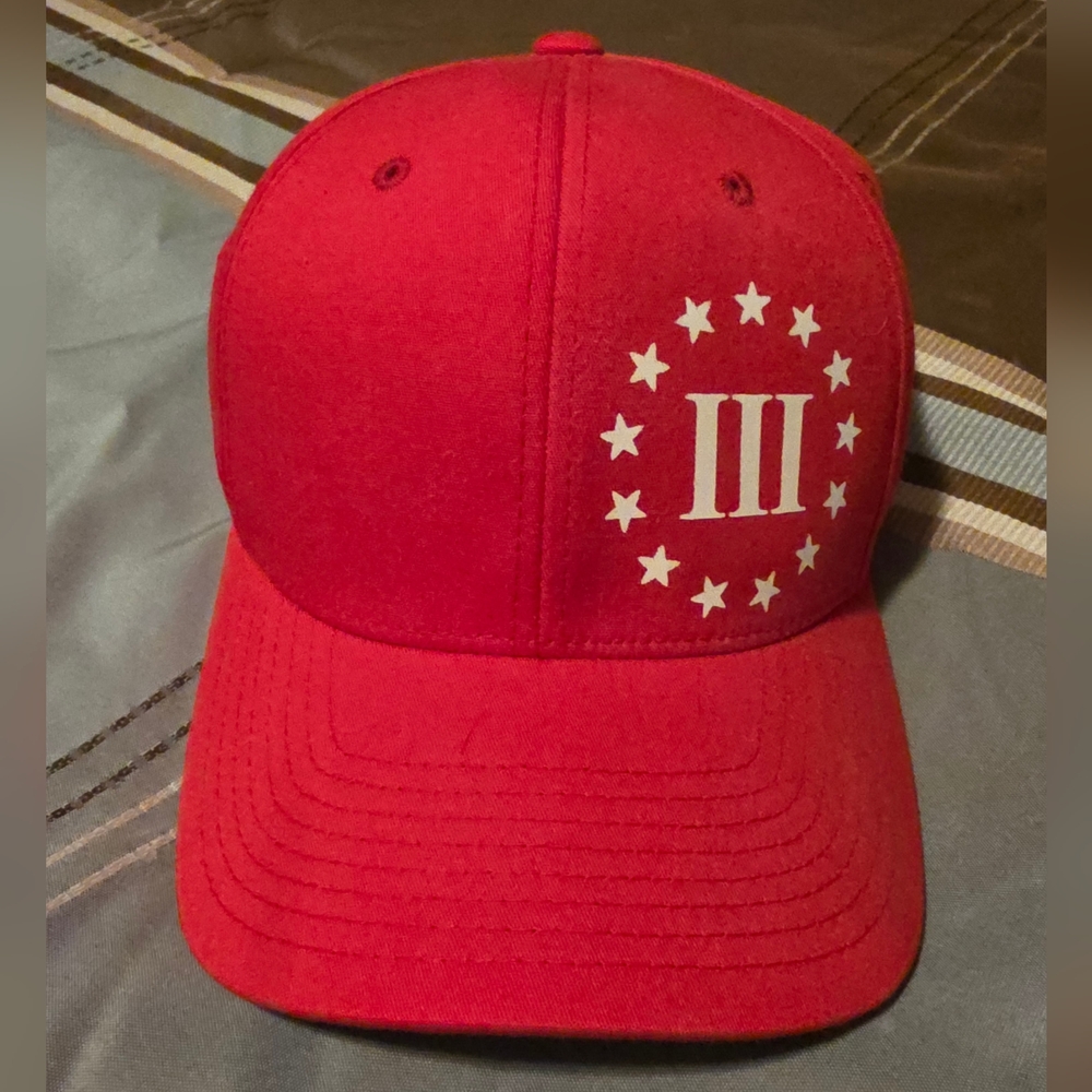 New Red 3% FlexFit Hat